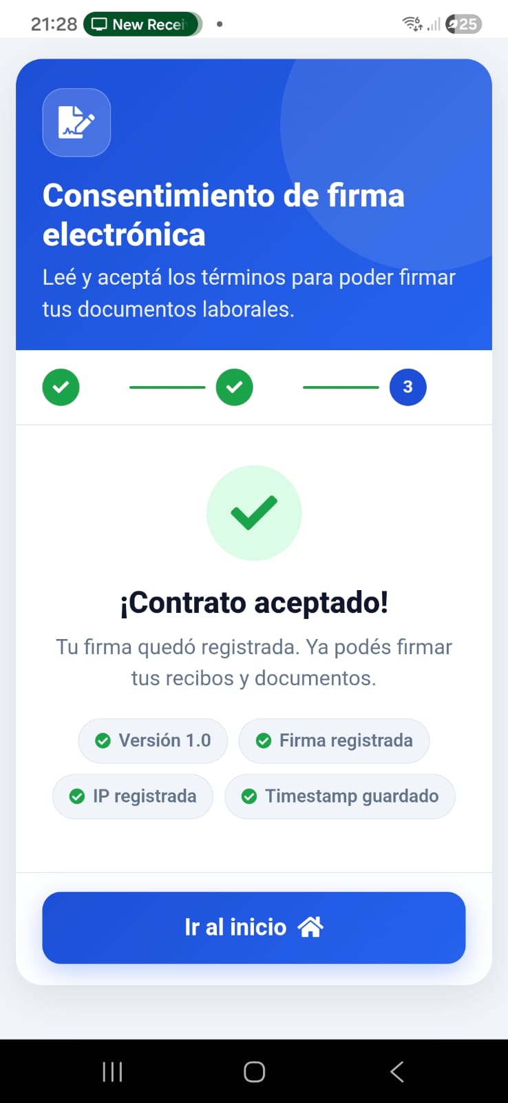 Consentimiento aceptado