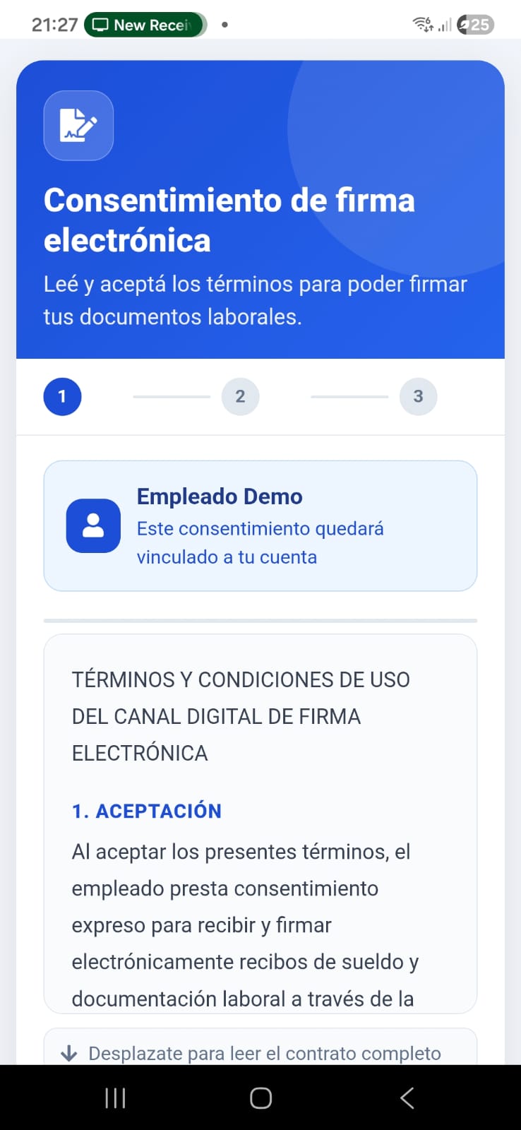 Consentimiento de firma