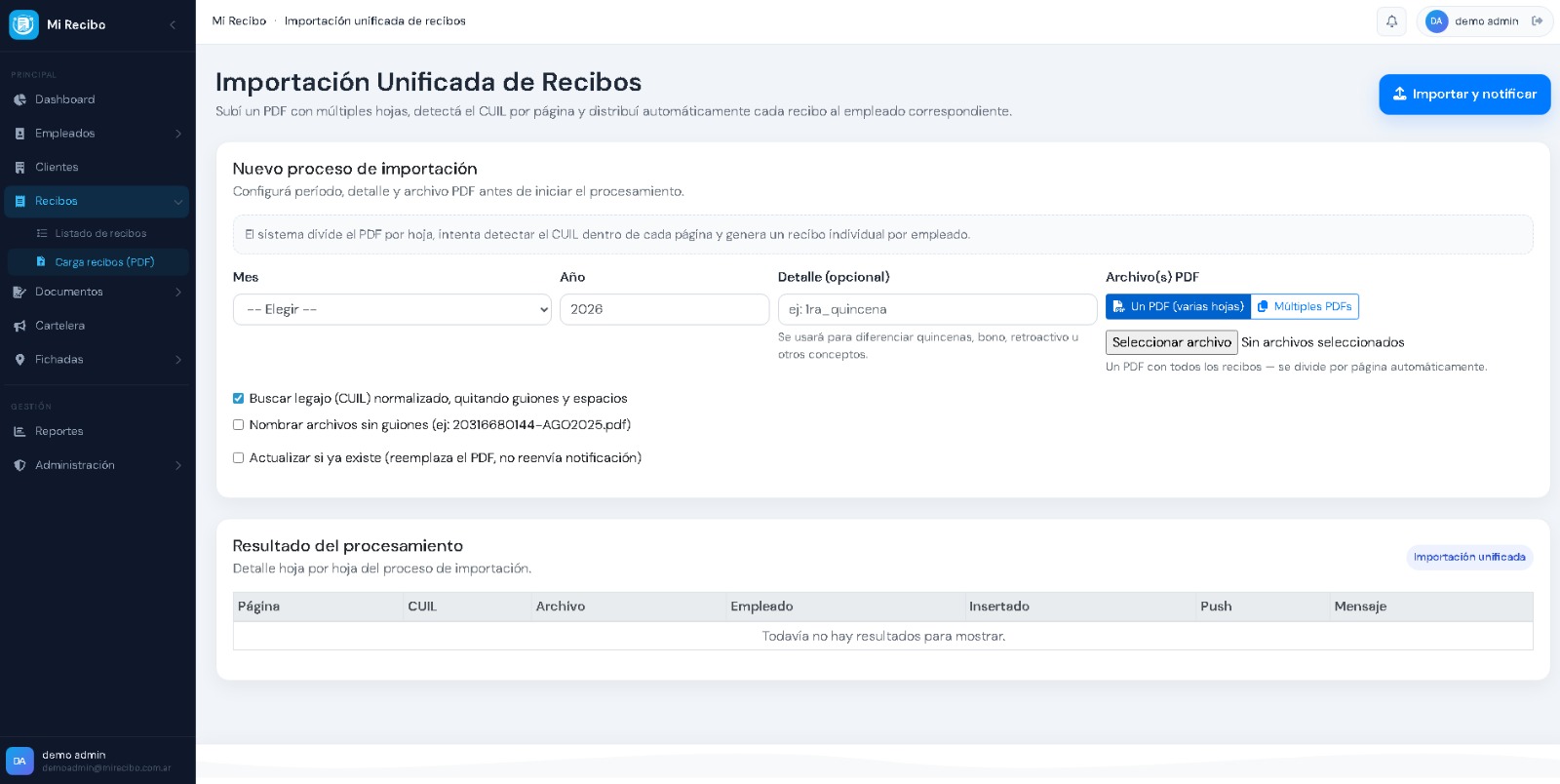 Importación unificada